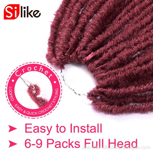 synthetic Crochet  Braids Hair Curly Goddess Faux Locs Looped Dreadlocks Twist 18inch Ombre Color Soft Wavy Ombre Faux Locs